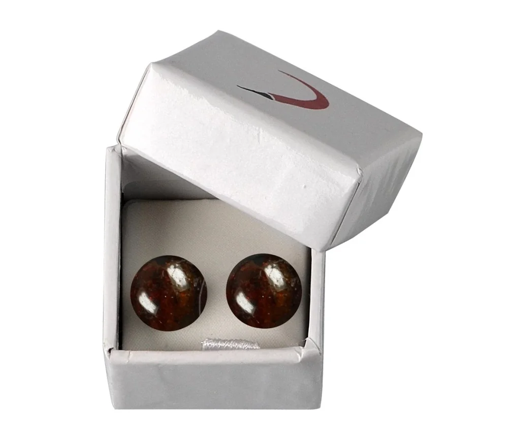 Heilsteine & Edelsteine - Ohrstecker - Granat, Kugel, 8mm