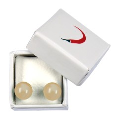 Heilsteine & Edelsteine - Ohrstecker - Mondstein, Kugel, 8mm