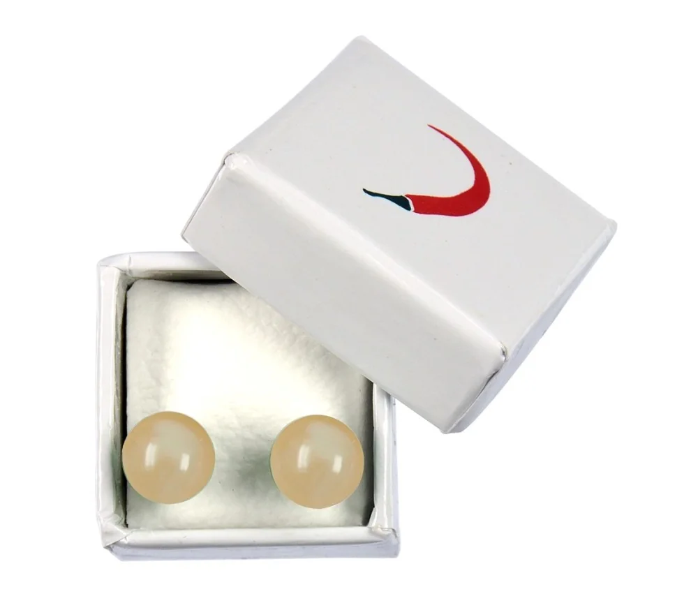 Heilsteine & Edelsteine - Ohrstecker - Mondstein, Kugel, 8mm