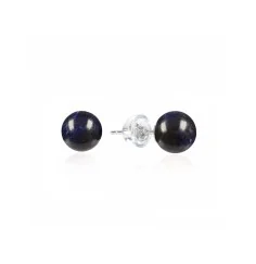 Heilsteine & Edelsteine - Ohrstecker - Sodalith, Kugel, 6mm, rhodiniert