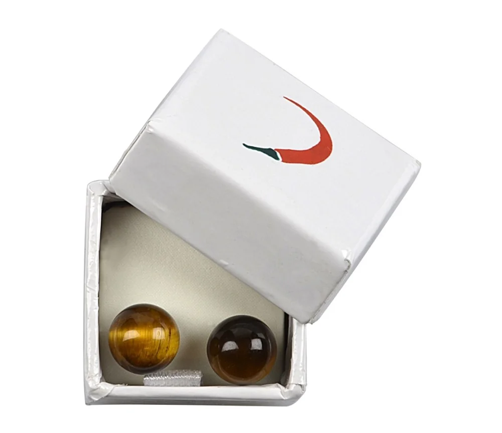 Heilsteine & Edelsteine - Ohrstecker - Tigerauge, Kugel, 8mm