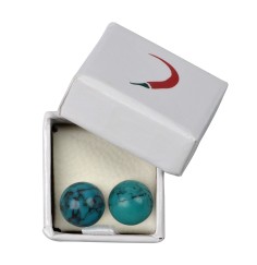 Heilsteine & Edelsteine - Ohrstecker - Türkis (stab.), Kugel, 8mm
