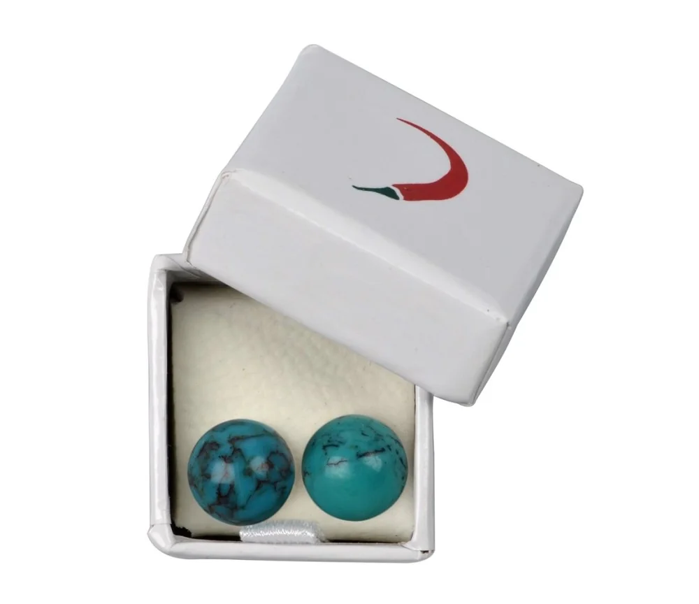 Heilsteine & Edelsteine - Ohrstecker - Türkis (stab.), Kugel, 8mm