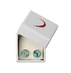 Heilsteine & Edelsteine - Ohrstecker - Türkis (stab.), Cabochon, 6mm