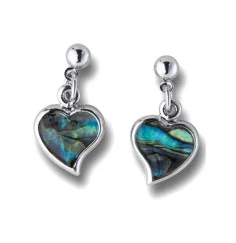 Heilsteine & Edelsteine - Ohrstecker - Swingherz, Paua-Muschel