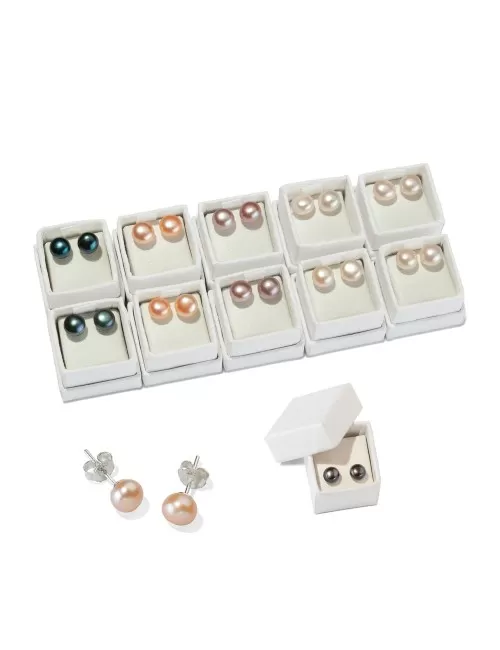 Heilsteine & Edelsteine - Ohrstecker - Perle - Farben gemischt