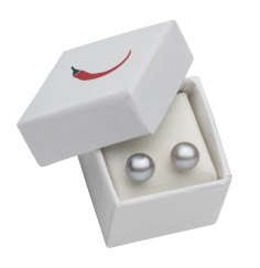 Heilsteine & Edelsteine - Ohrstecker - Perle silbergrau (gef.), Kugel, 6mm