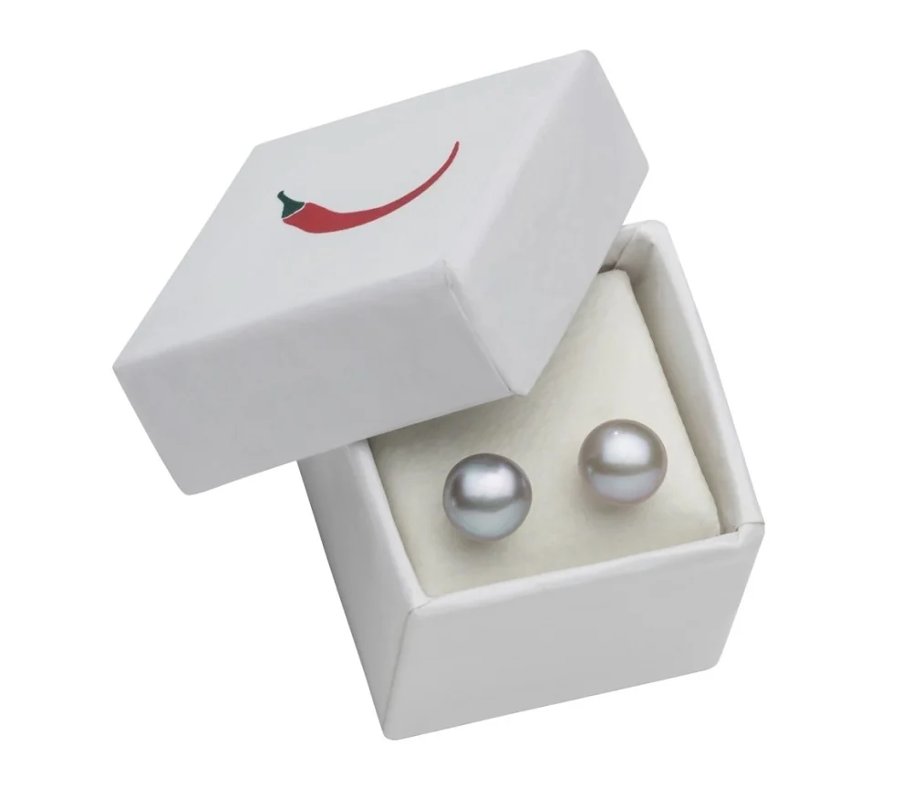 Heilsteine & Edelsteine - Ohrstecker - Perle silbergrau (gef.), Kugel, 6mm