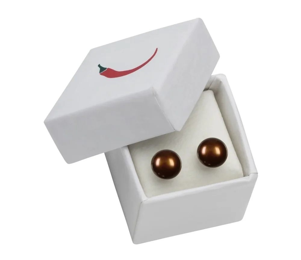 Heilsteine & Edelsteine - Ohrstecker - Perle braun (gef.), Kugel, 6mm