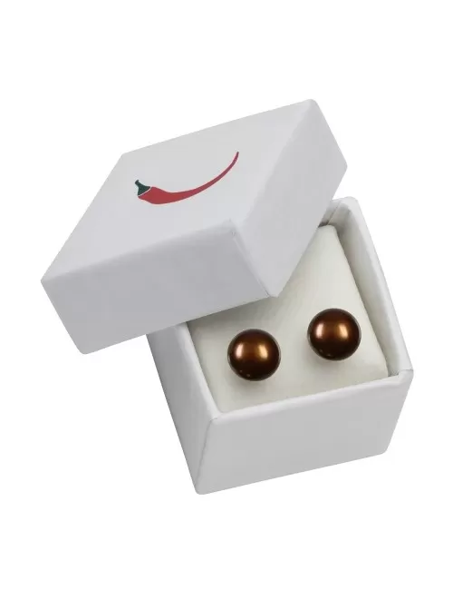 Heilsteine & Edelsteine - Ohrstecker - Perle braun (gef.)