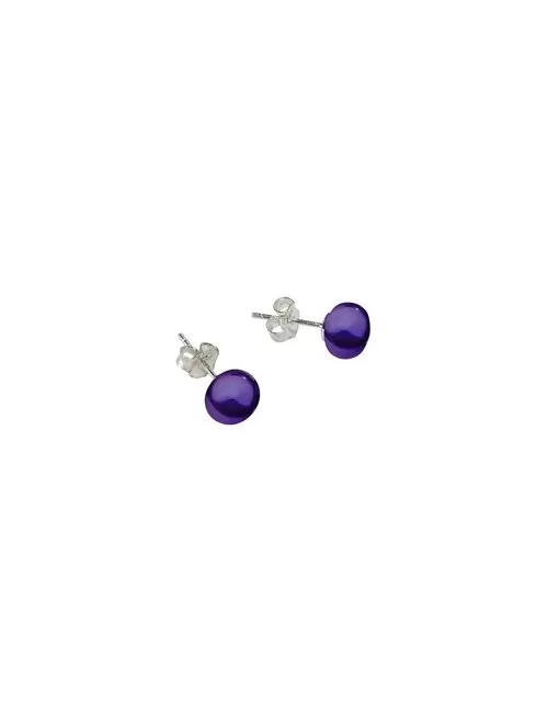 Heilsteine & Edelsteine - Ohrstecker - Perle violett (gef.), Kugel, 6mm