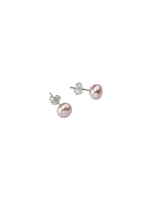 Heilsteine & Edelsteine - Ohrstecker - Perle lila (natur), Kugel, 8mm