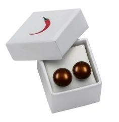 Heilsteine & Edelsteine - Ohrstecker - Perle braun (gef.), Kugel, 8mm