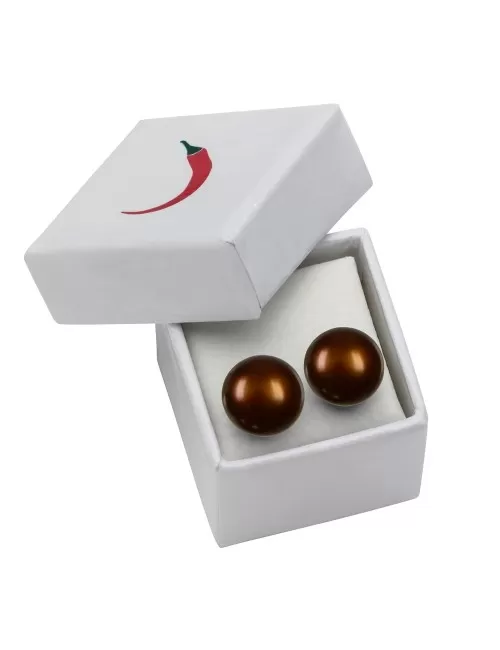 Heilsteine & Edelsteine - Ohrstecker - Perle braun (gef.)