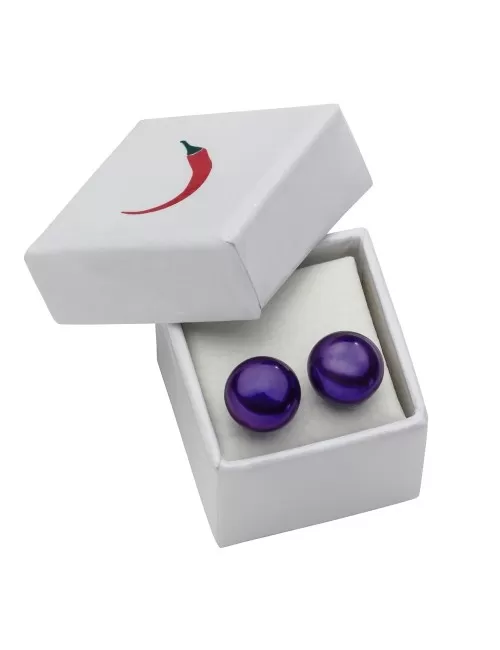 Heilsteine & Edelsteine - Ohrstecker - Perle violett (gef.), Kugel, 8mm