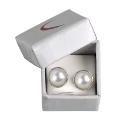 Heilsteine & Edelsteine - Ohrstecker - Perle (gebl.), Cabochon, 8mm