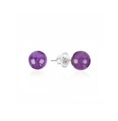 Heilsteine & Edelsteine - Ohrstecker - Phosphosiderit, Kugel, 6mm, rhodiniert, lose