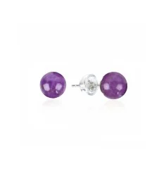 Heilsteine & Edelsteine - Ohrstecker - Phosphosiderit, Kugel, 6mm, rhodiniert, lose