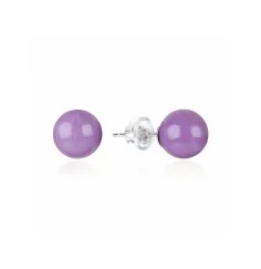 Heilsteine & Edelsteine - Ohrstecker - Phosphosiedrit, Kugel, 8mm, rhodiniert, lose