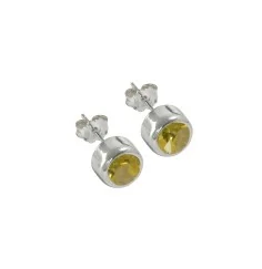 Heilsteine & Edelsteine - Ohrstecker - Citrin (gebr.) rund, facettiert, 4mm
