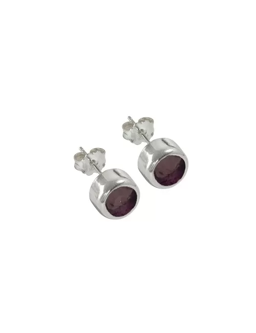 Heilsteine & Edelsteine - Ohrstecker - Granat (4mm) rund