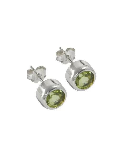 Heilsteine & Edelsteine - Ohrstecker - Peridot rund (4mm)