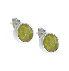 Heilsteine & Edelsteine - Ohrstecker - Kopal (7-8mm) rund, facettiert