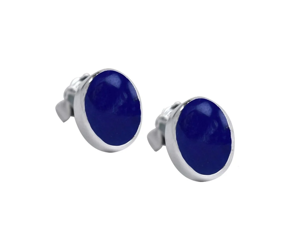 Heilsteine & Edelsteine - Ohrstecker - Lapis Lazuli oval (6 x 8mm)