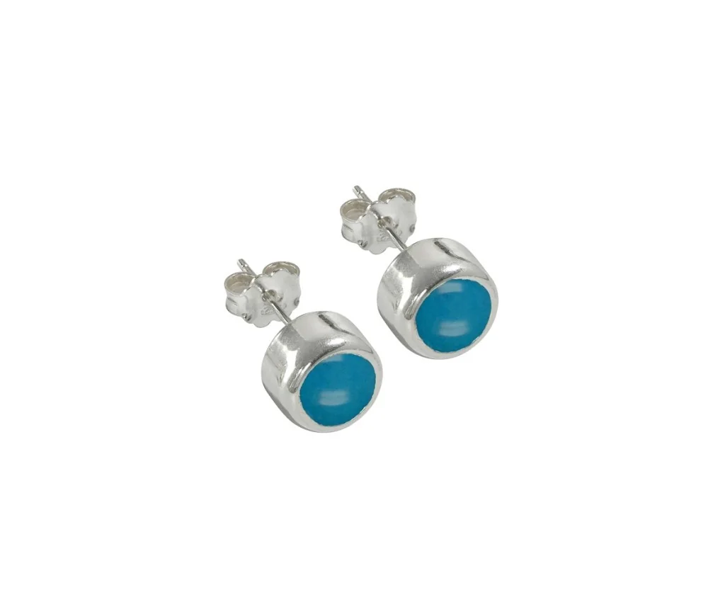 Heilsteine & Edelsteine - Ohrstecker - Türkis (4mm) rund