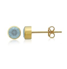 Heilsteine & Edelsteine - Ohrstecker - Topas blau rund (6mm), facettiert, 0,7cm, vergoldet