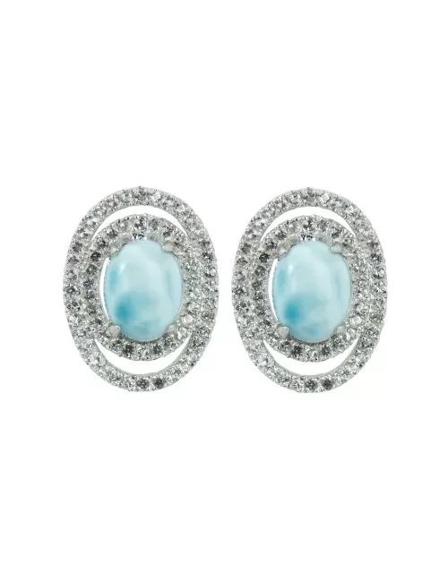 Heilsteine & Edelsteine - Ohrstecker - Larimar