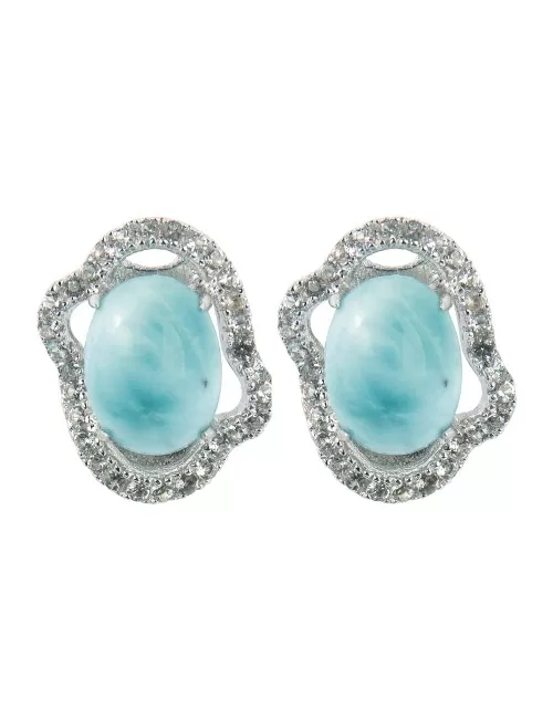 Heilsteine & Edelsteine - Ohrstecker - Larimar