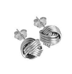 Heilsteine & Edelsteine - Ohrstecker - Knoten , 7mm, rhodiniert