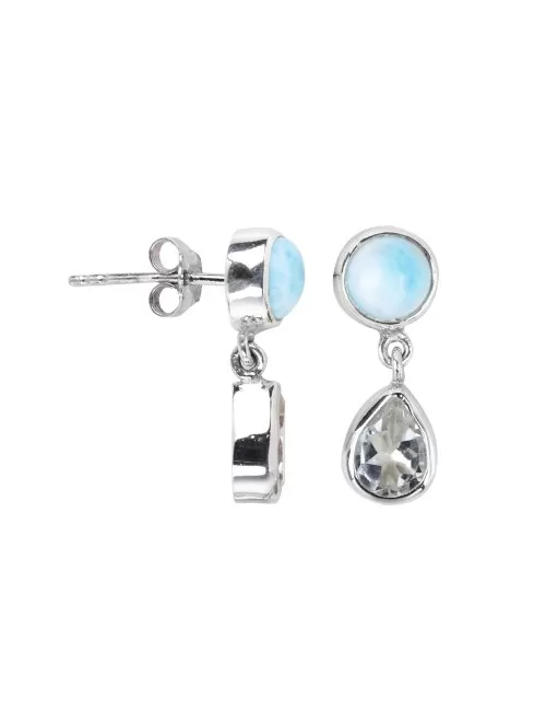 Heilsteine & Edelsteine - Ohrstecker - Larimar