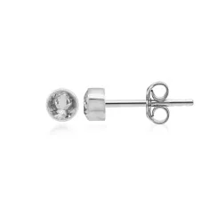 Heilsteine & Edelsteine - Ohrstecker - Topas weiß rund (3mm), facettiert, 0,4cm, platiniert