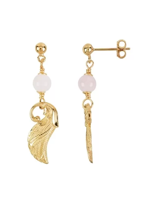 Heilsteine & Edelsteine - Ohrstecker - Rosenquarz-Kugel (6