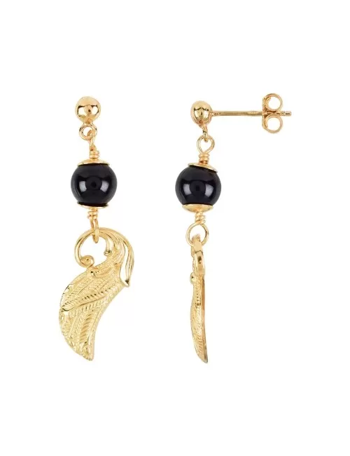 Heilsteine & Edelsteine - Ohrstecker - Schörl-Kugel (stab.)