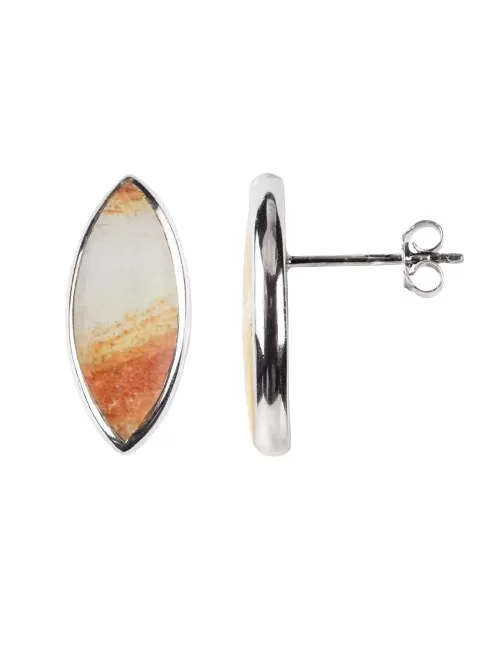 Heilsteine & Edelsteine - Ohrstecker - Java Sunset Jaspis Marquise (20 x8mm)