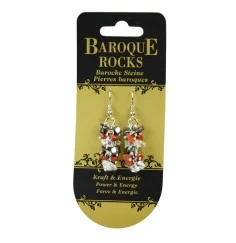 Ohrringe - Barock Kombi - Hämatit, Bergkristall, Jaspis rot - Kraft & Energie