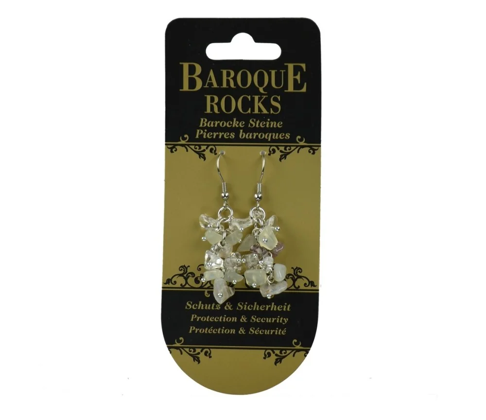 Ohrringe - Barock Kombi - Achat, Serpentin, Bergkristall - Schutz & Sicherheit