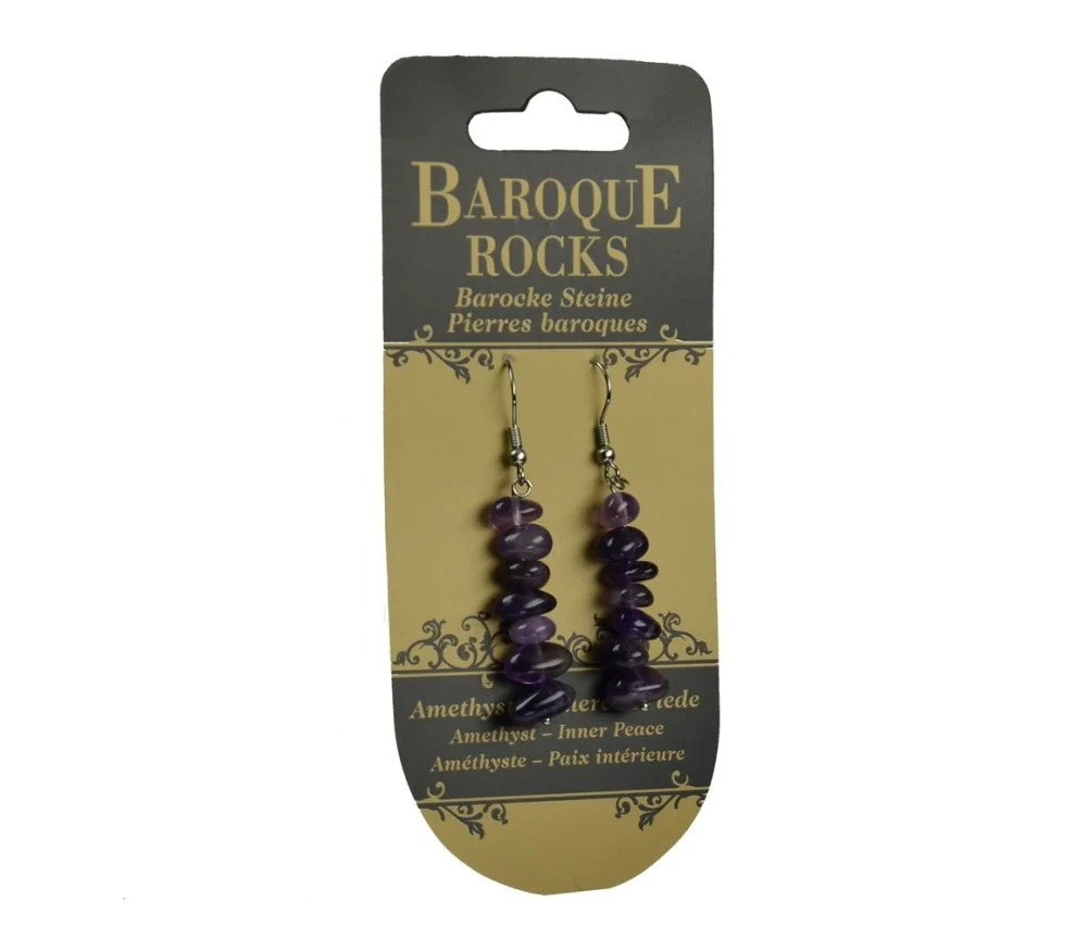 Ohrringe - Barock Classic - Amethyst Innerer Friede , 1-reihig