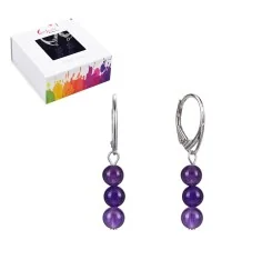 Ohrringe - Amethyst Kugeln 6mm, rhodiniert