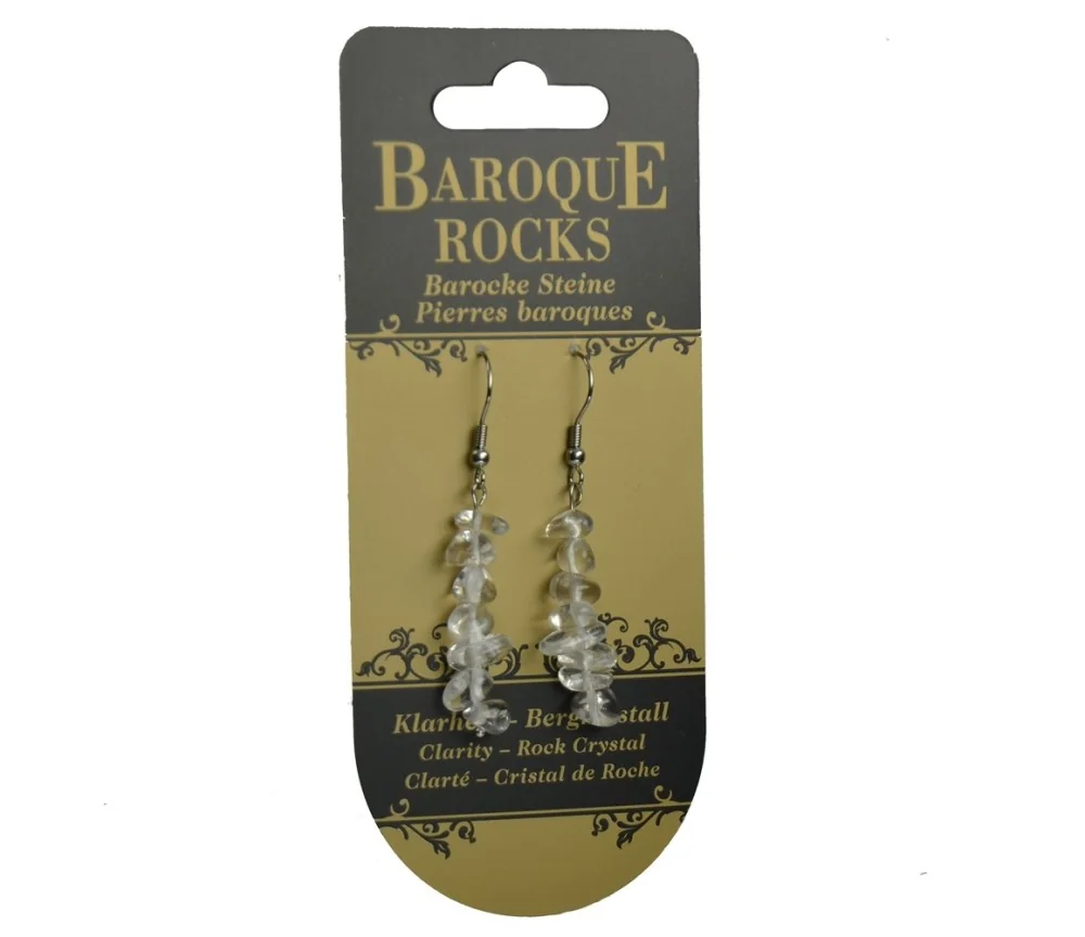 Ohrringe - Barock Classic - Bergkristall Klarheit , 1-reihig