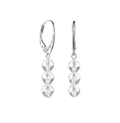 Ohrringe - Bergkristall 6mm-Kugeln facettiert - 925 Silber