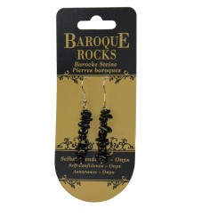 Ohrringe - Barock Classic - Onyx (gef.)  Selbstbewusstsein , 1-reihig