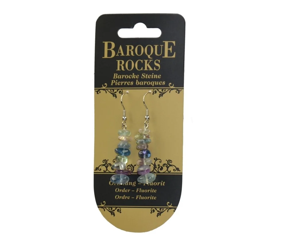 Ohrringe - Barock Classic - Fluorit Ordnung , 1-reihig