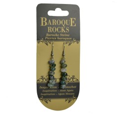 Ohrringe - Barock Classic - Moosachat  Inspiration , 1-reihig