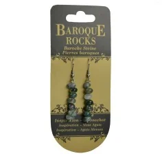 Ohrringe - Barock Classic - Moosachat Inspiration , 1-reihig