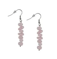 Ohrringe - Barock Classic - Rosenquarz Liebe , 1-reihig