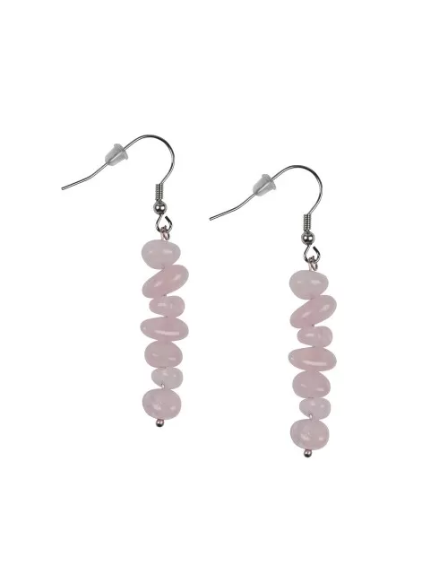 Ohrringe - Barock Classic - Rosenquarz Liebe , 1-reihig